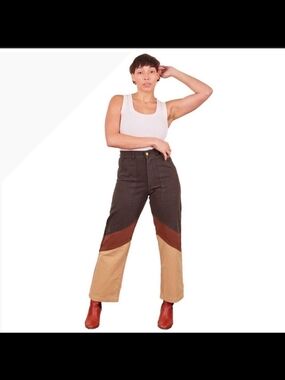 Big Bud Press Work Pants, Size Small-- Rare Cocoa Colorblock Pattern!